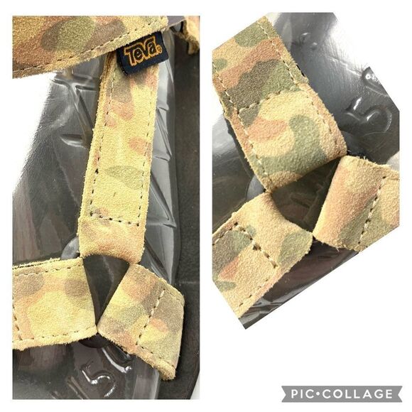 Teva Men’s Rare Original Universal Camo Leather Sandals New - Picture 9 of 12